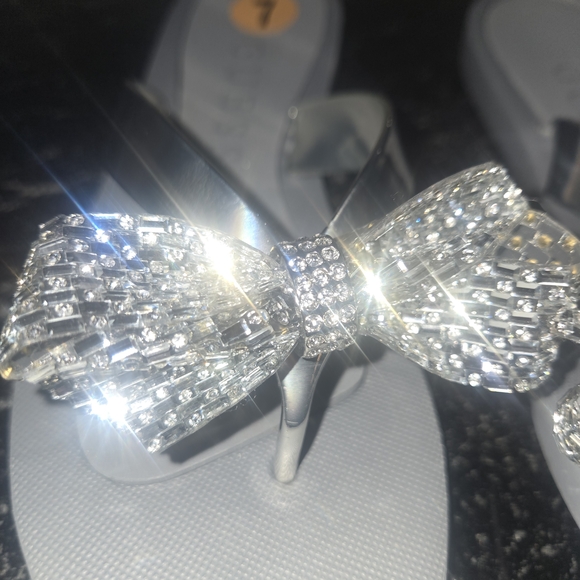 GUESS Silver Women's Sandals with Bow Accent - Picture 2 of 4